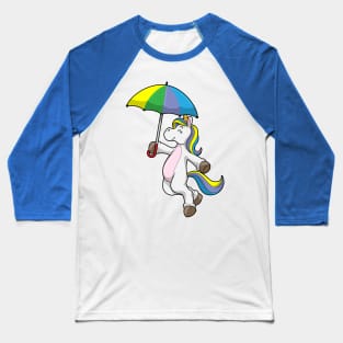 Unicorn with Umbrella Baseball T-Shirt